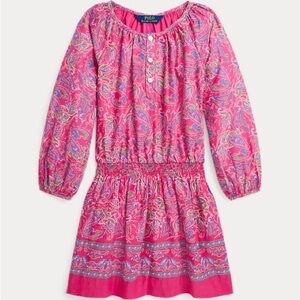 Polo Ralph Lauren DECO PAISLEY Girl's Paisley Cotton Batiste Dress, 
SIZE US 12